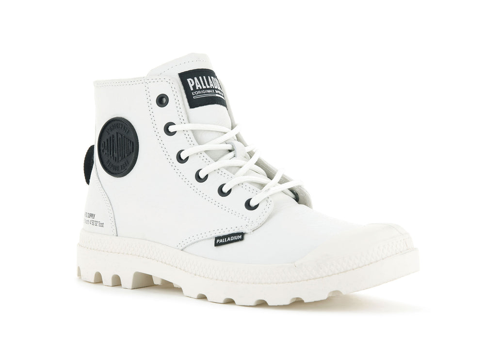 Botas De Invierno Palladium PAMPA HI SUPPLY LEATHER Hombre Blancas | Costa Rica-39627